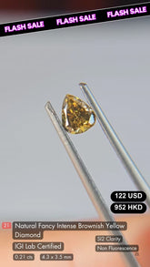 Natural Fancy Intense Brownish Yellow Diamond Deal (0.21 Cts)